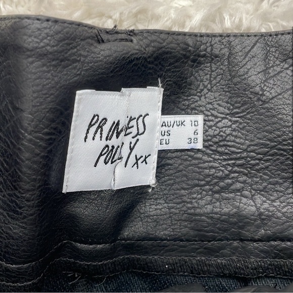 Princess Polly Leather Pleated Skirt with Grommet Belt - Picture 3 of 4